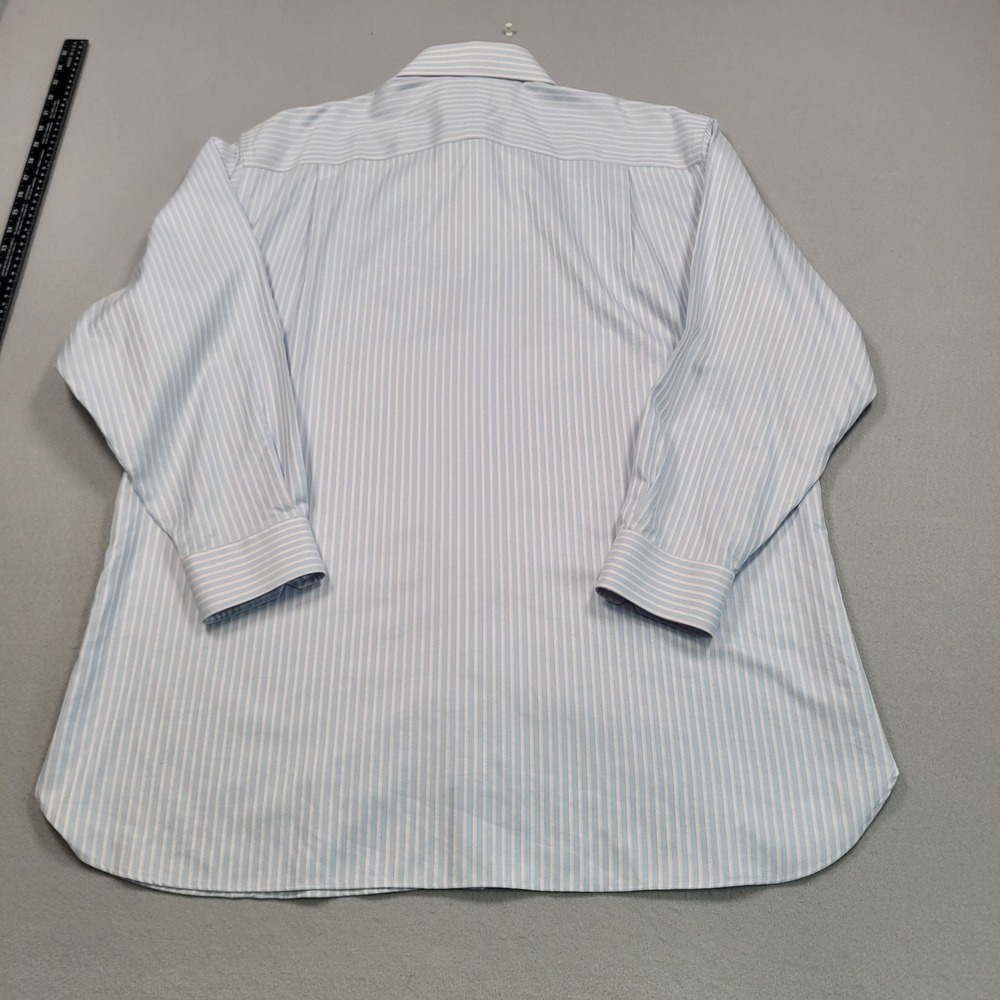 Jos A Bank Signature Collection Tailored Fit Dress Shirt 17.5 34 Blue Stripe - Picture 3 of 11